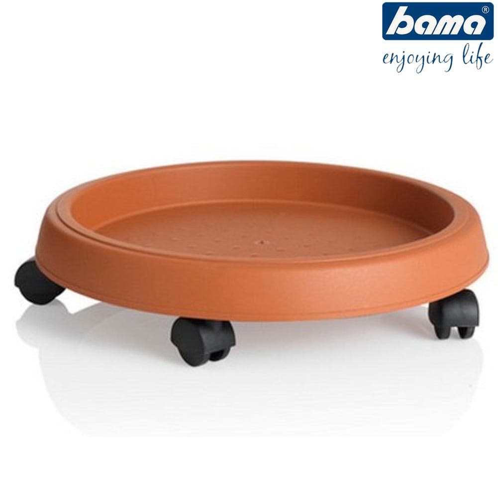 Sottovaso Rotondo Con Ruote 35 Cm Sotto Fioriera Color Terracotta Bama