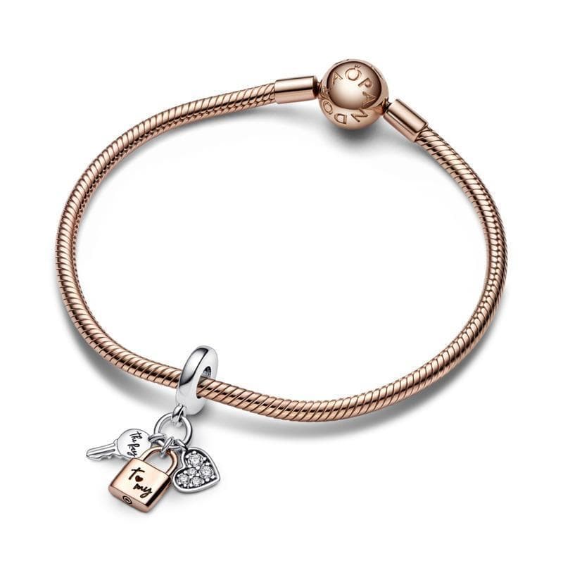 Pandora  Charm Pendente Chiave, Lucchetto e Cuore in Bead Charm Alba Gioielli - Casoria, commercioVirtuoso.it