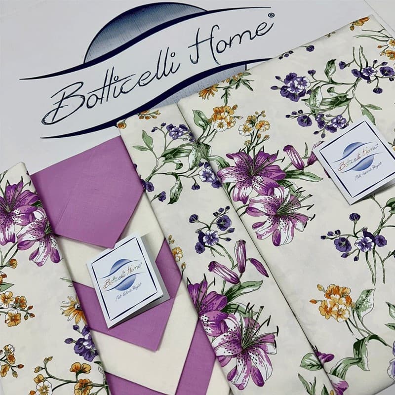 Tovaglia da tavolo con tovaglioli Botticelli Home Flowers in Tovaglie Collezione Casa - Trebisacce, commercioVirtuoso.it