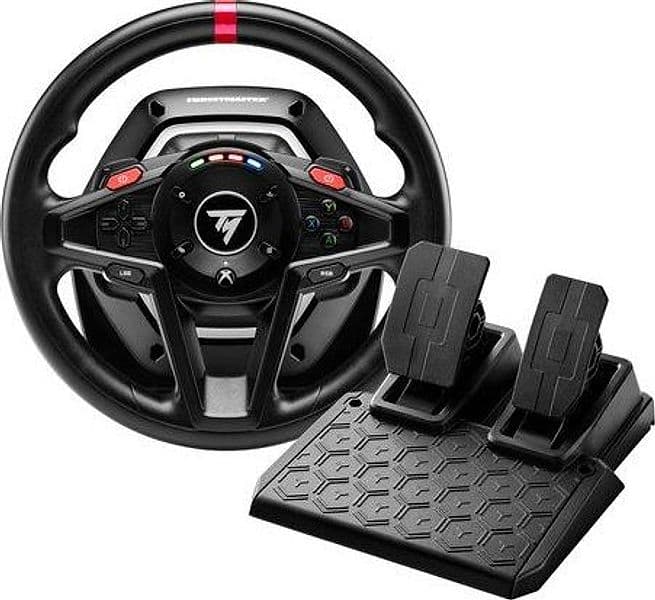 Volante e pedaliera simulatore guida thrustmaster 4460184 t128 black