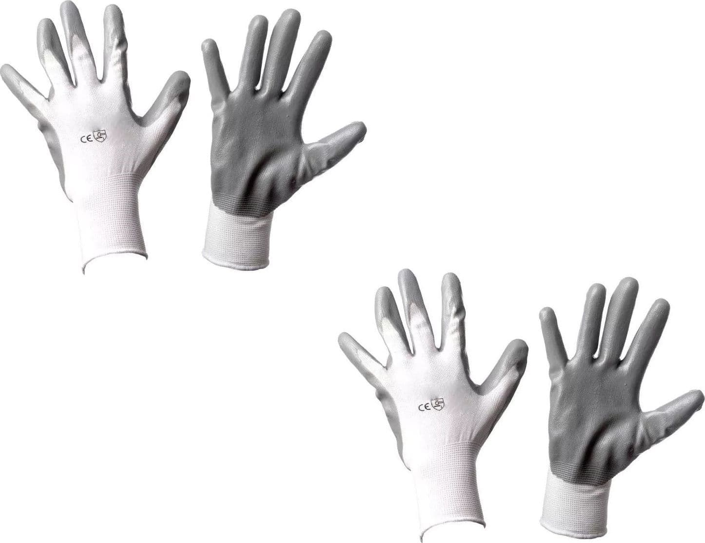 GUANTI OFFICINA IN NYLON BIANCO SPALMATI IN NITRILE GRIGIO MISURA 7/ S - 2 PAIA in prodotto EuroStore07 - Alatri, commercioVirtuoso.it