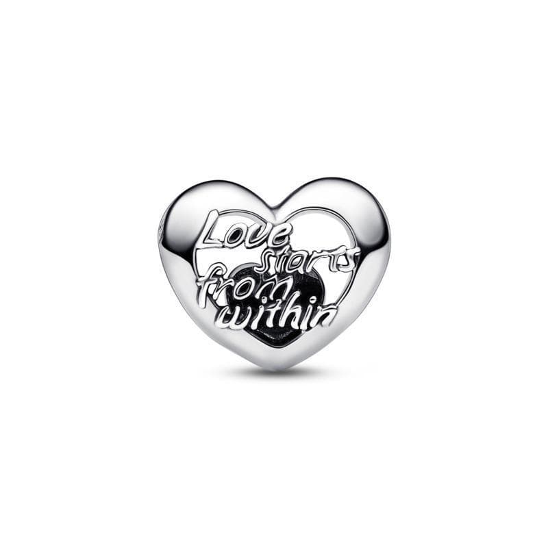 Pandora  Charm Cuore Openwork "Love starts from within“ in Bead Charm Alba Gioielli - Casoria, commercioVirtuoso.it