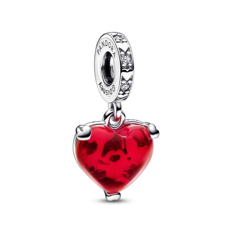 Pandora  Charm Disney, Mickey e Minnie, Cuore in Vetro di Murano