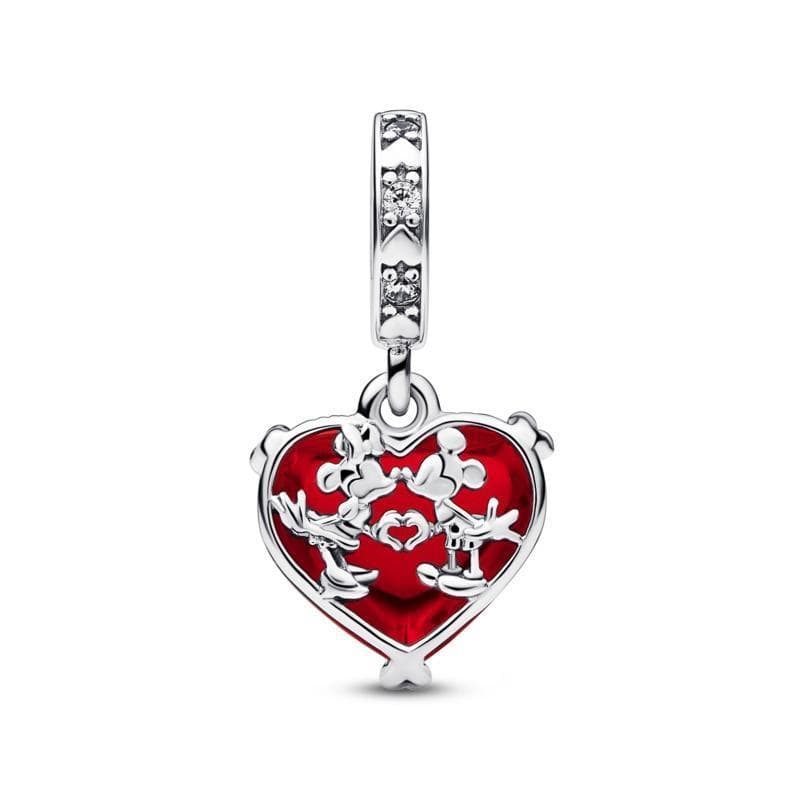 Pandora  Charm Disney, Mickey e Minnie, Cuore in Vetro di Murano in Bead Charm Alba Gioielli - Casoria, commercioVirtuoso.it