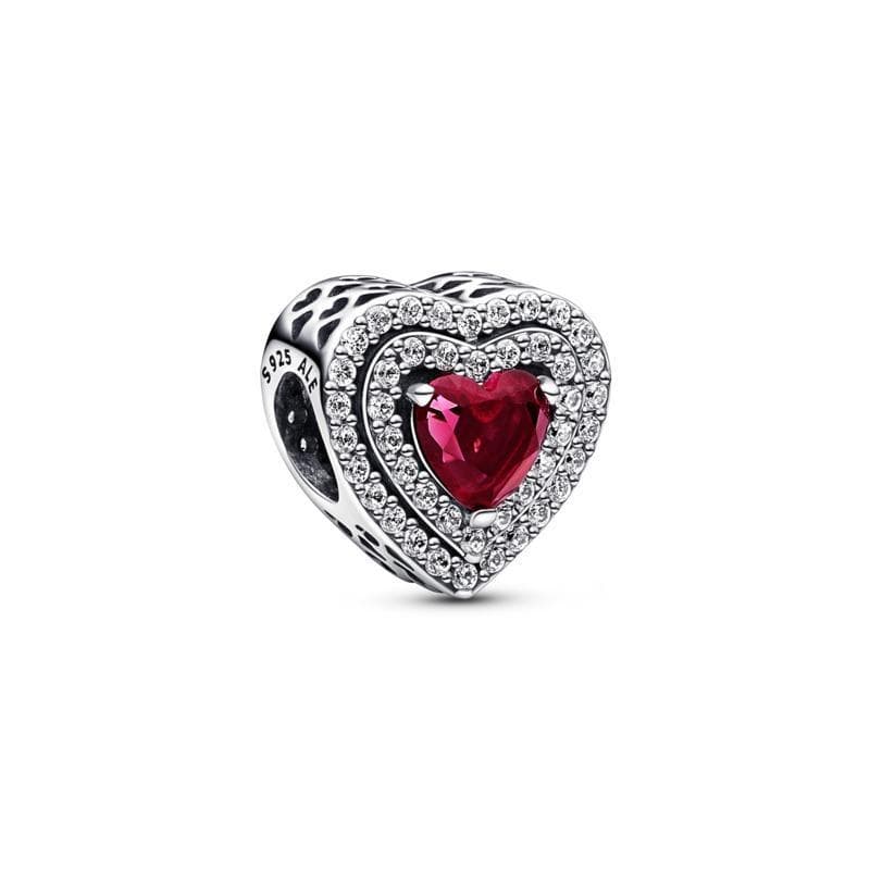 Pandora  Charm Cuore Rosso e Pavè