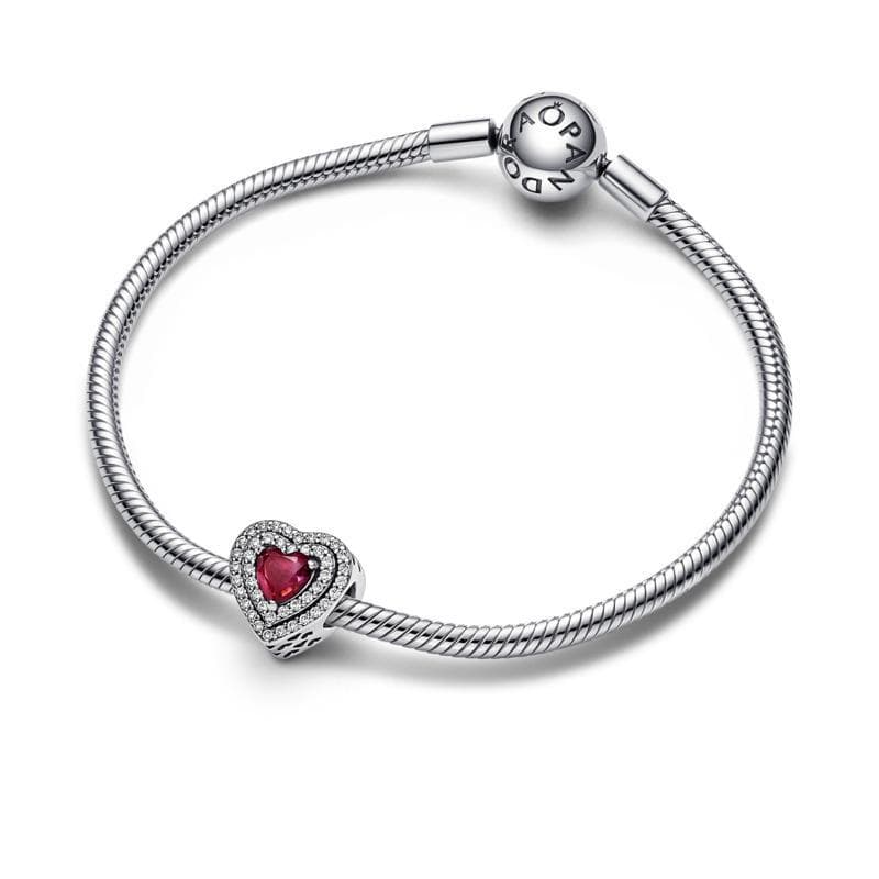 Pandora  Charm Cuore Rosso e Pavè in Bead Charm Alba Gioielli - Casoria, commercioVirtuoso.it
