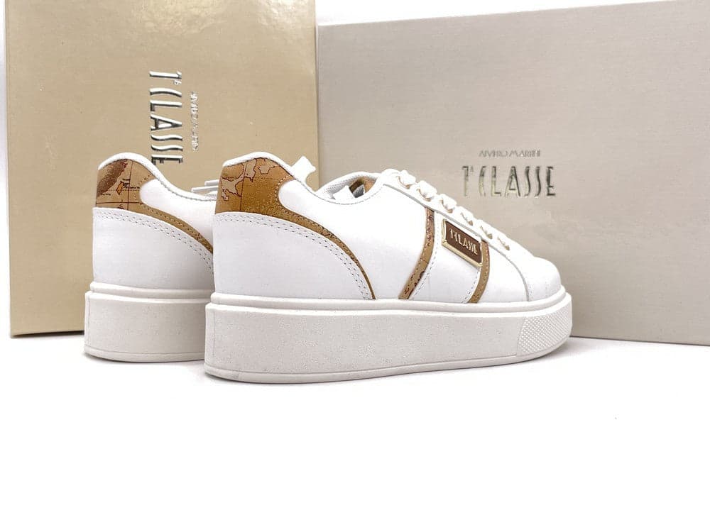 ALVIERO MARTINI 1 CLASSE Sneaker donna white con logo metallico in Sneaker casual Calzature Durello - Agna, commercioVirtuoso.it