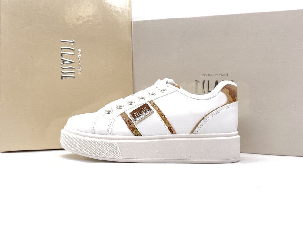 ALVIERO MARTINI 1 CLASSE Sneaker donna white con logo metallico in Sneaker casual Calzature Durello - Agna, commercioVirtuoso.it