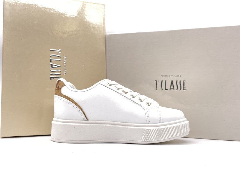 ALVIERO MARTINI 1 CLASSE Sneaker donna white con logo metallico in Sneaker casual Calzature Durello - Agna, commercioVirtuoso.it