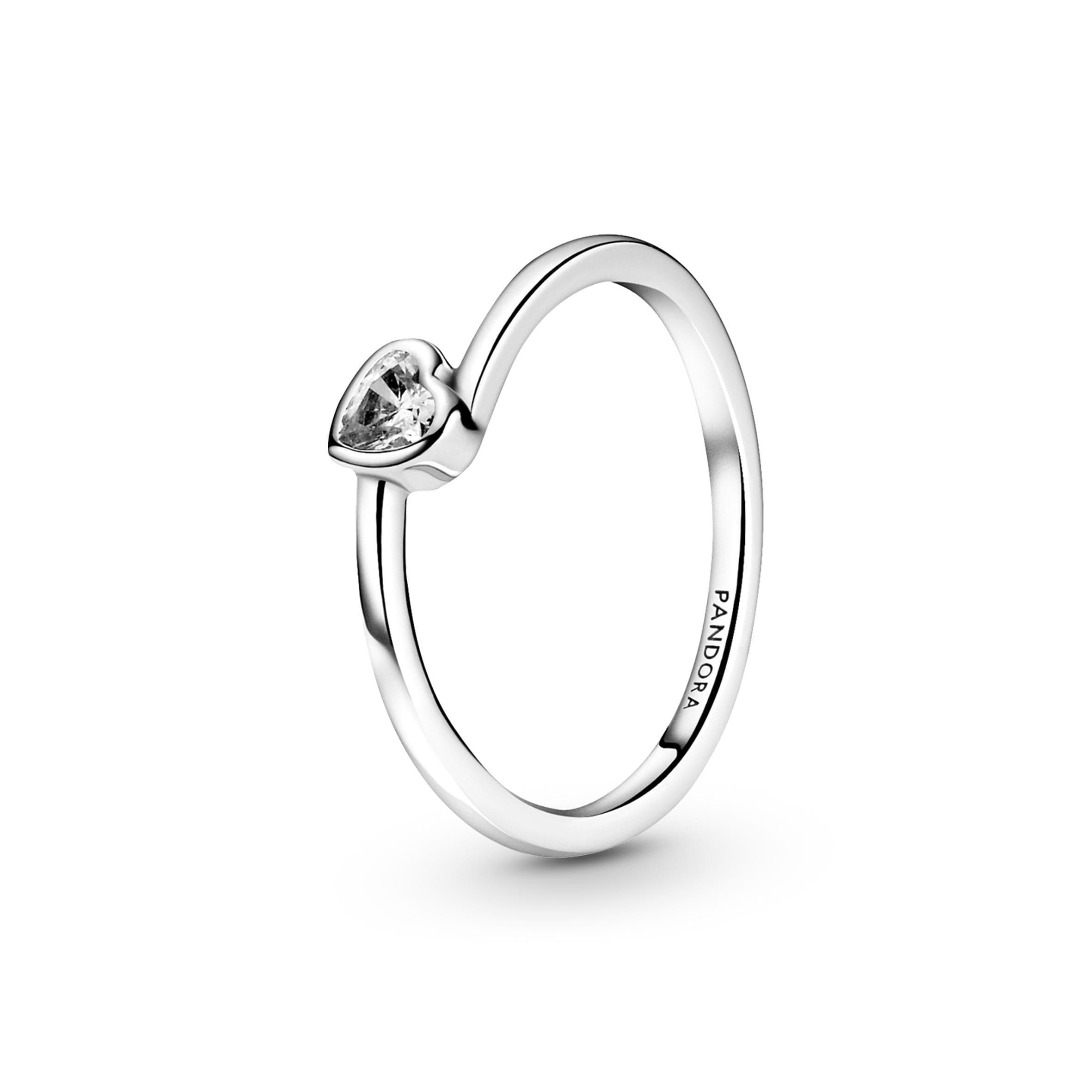 Pandora -  Anello cuore inclinato
