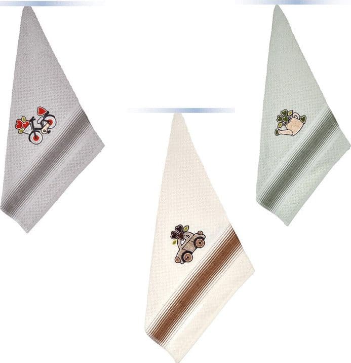 Strofinacci cucina 3 pezzi in cotone Vingi Ricami Betty in Strofinacci Collezione Casa - Trebisacce, commercioVirtuoso.it