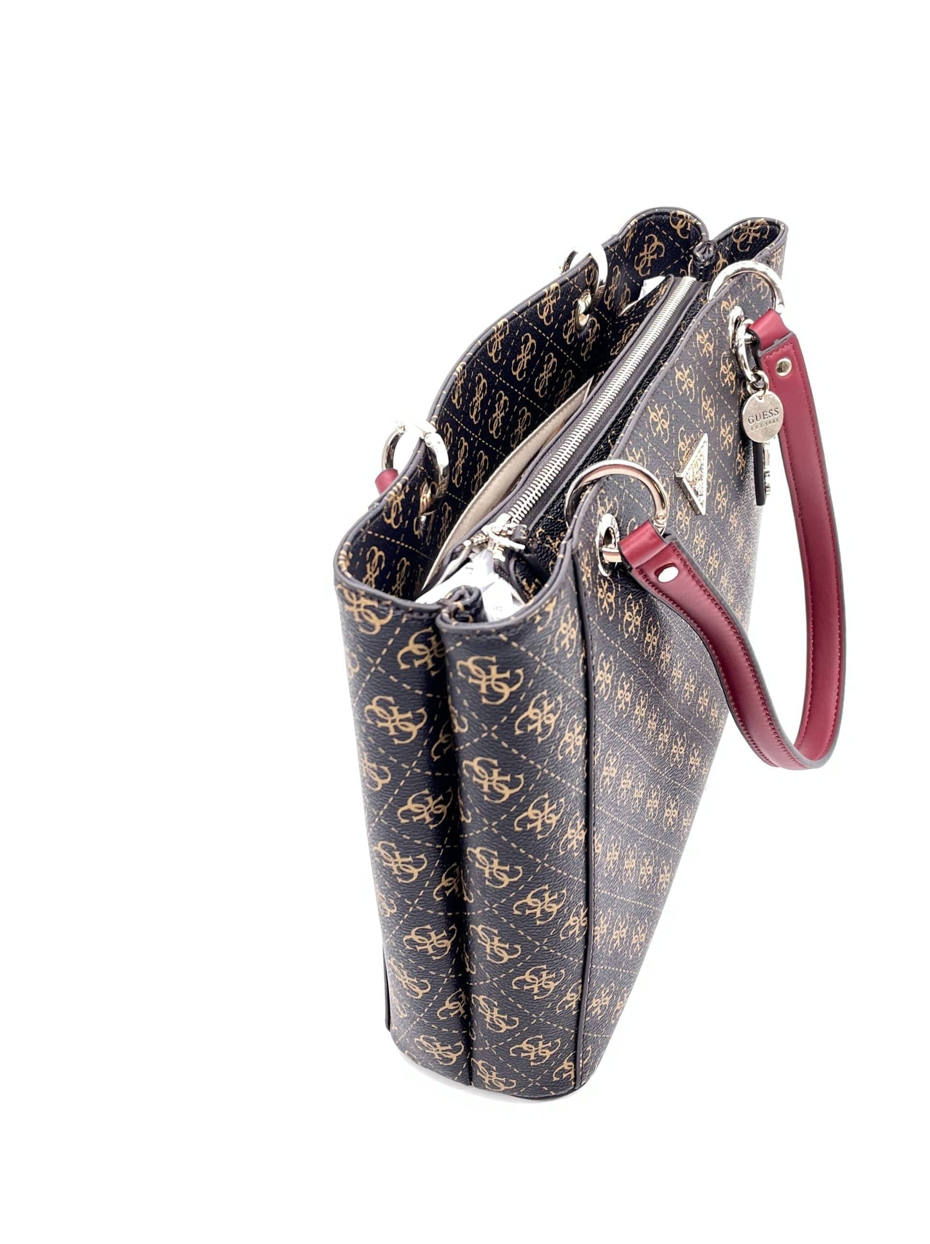 GUESS Borsa Donna Noelle Grande Marrone Loggato in Borse a tracolla Calzature Durello - Agna, commercioVirtuoso.it