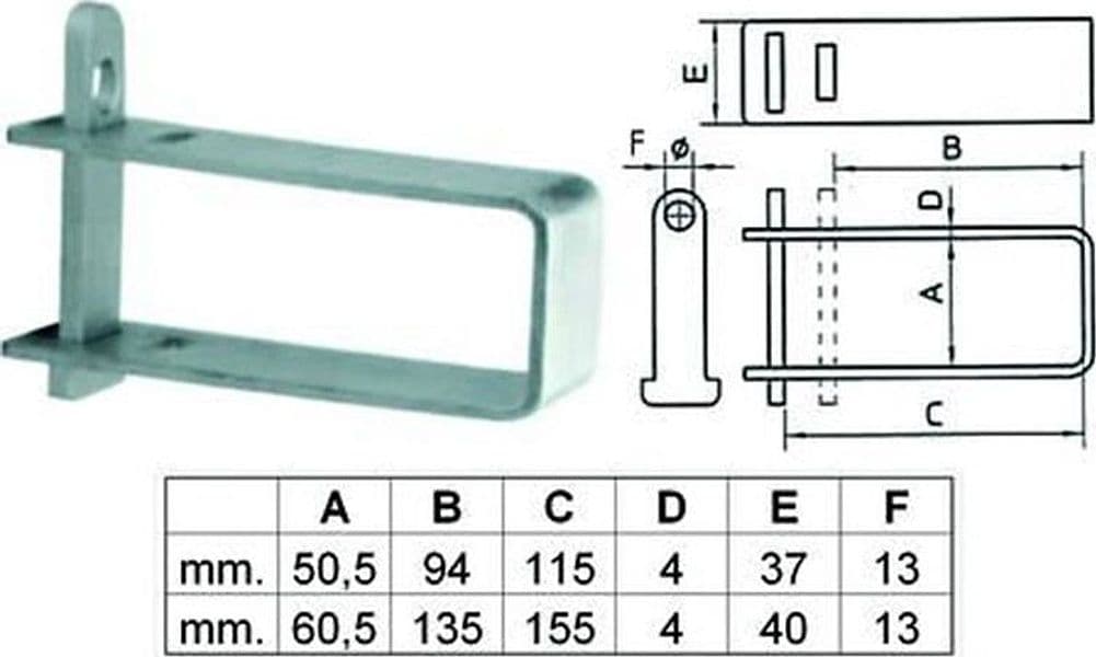 CRAVATTA BLOCCACANCELLO IN ACCIAIO PAL24 - piccola -- FER-172318