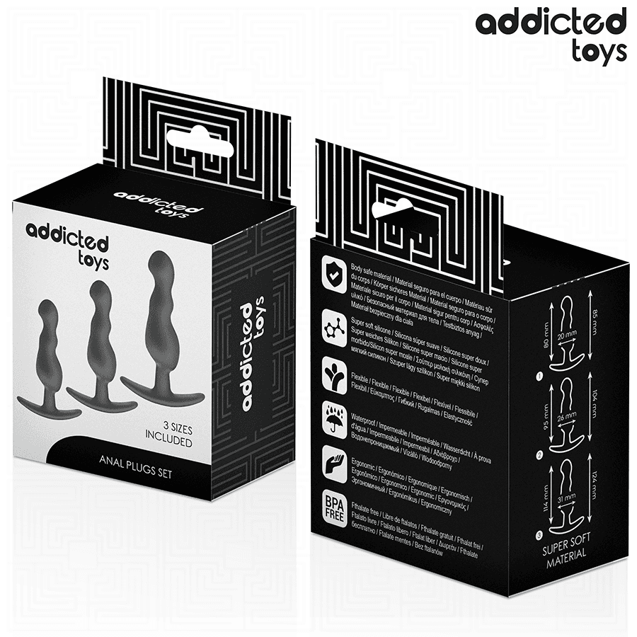 ADDICTED TOYS - SET DI 3 TAPPI ANALI MODELLO 1 in Plug anali Desideria Shop - Latina, commercioVirtuoso.it