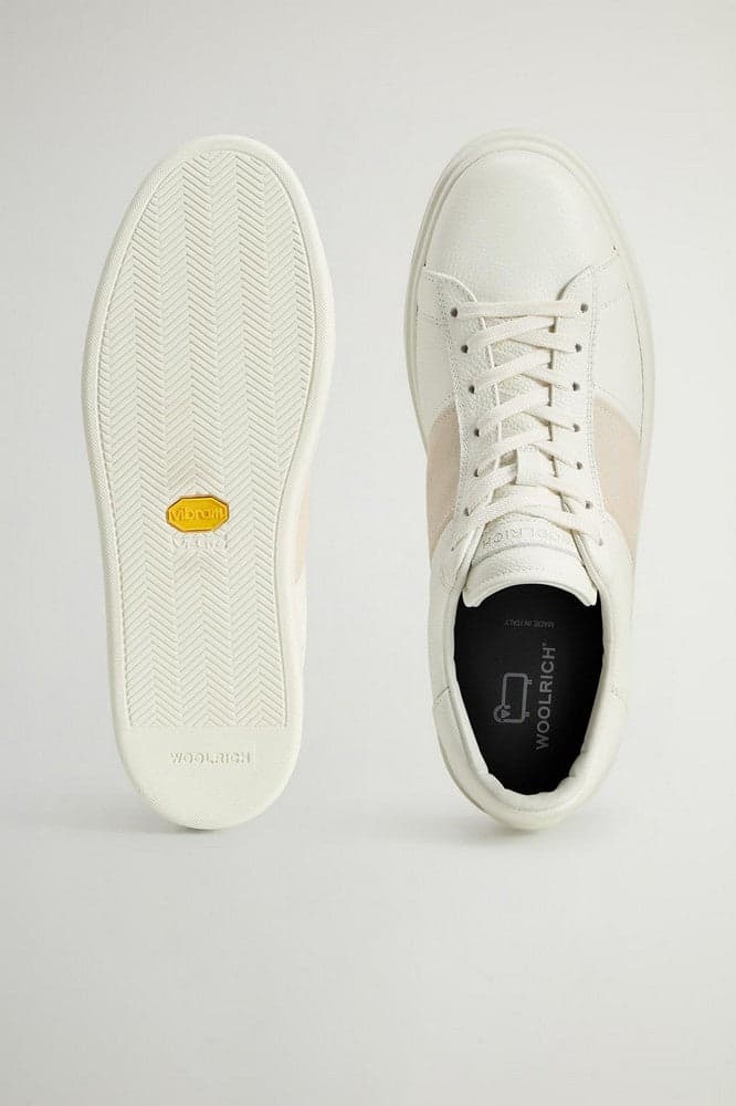 WOOLRICH Sneaker uomo in pelle beige in Sneaker casual Calzature Durello - Agna, commercioVirtuoso.it