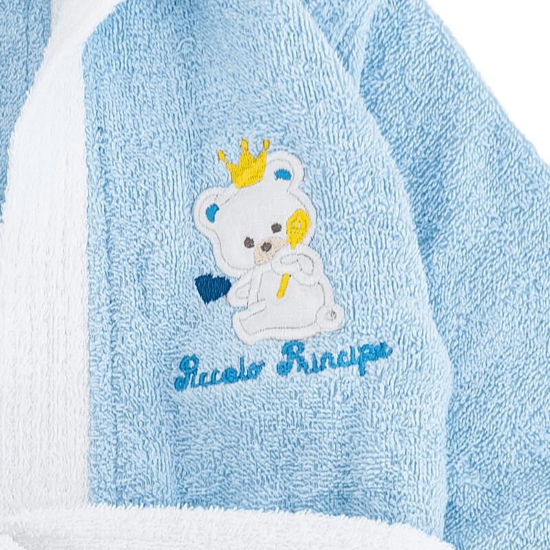 Accappatoio neonato azzurro con maniche e cappuccio Piccolo Principe in Asciugamani da bagno e con cappuccio Collezione Casa - Trebisacce, commercioVirtuoso.it