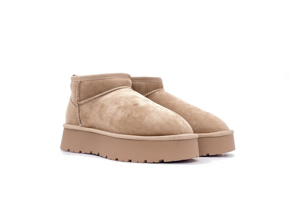 XTI Stivaletto donna platform beige