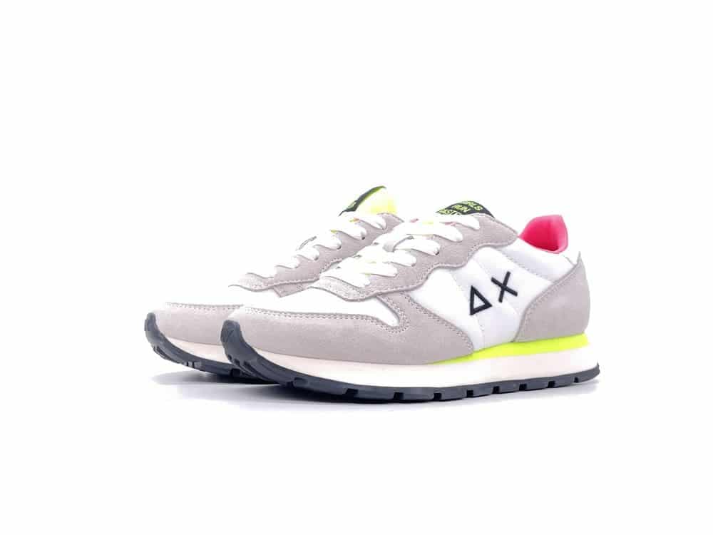 SUN68 Sneaker donna Ally Solid Nylon Bianco e giallo fluo in Sandali moda Calzature Durello - Agna, commercioVirtuoso.it