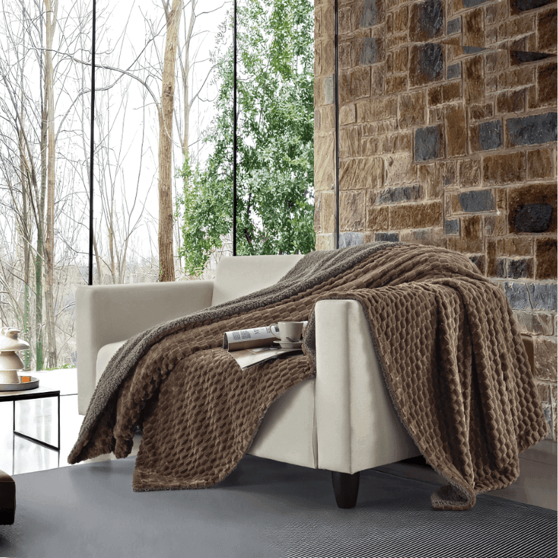 Plaid in flannel jacquard Double face Castor in Plaid Collezione Casa - Trebisacce, commercioVirtuoso.it