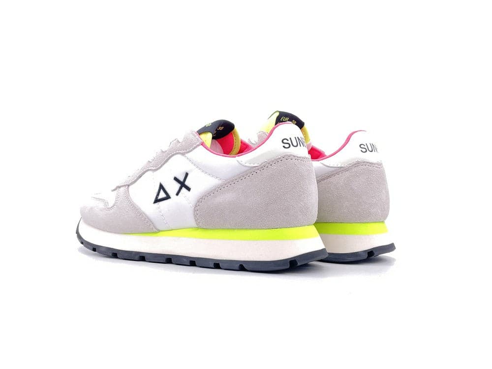 SUN68 Sneaker donna Ally Solid Nylon Bianco e giallo fluo in Sandali moda Calzature Durello - Agna, commercioVirtuoso.it