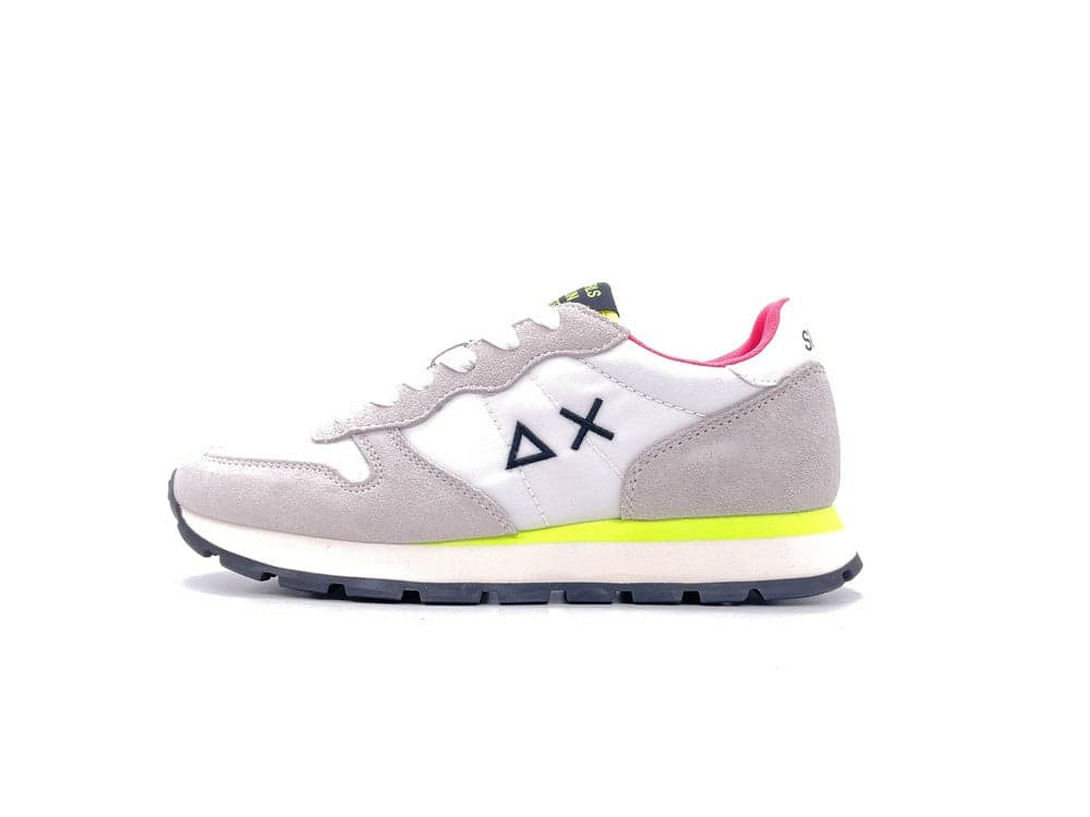 SUN68 Sneaker donna Ally Solid Nylon Bianco e giallo fluo in Sandali moda Calzature Durello - Agna, commercioVirtuoso.it
