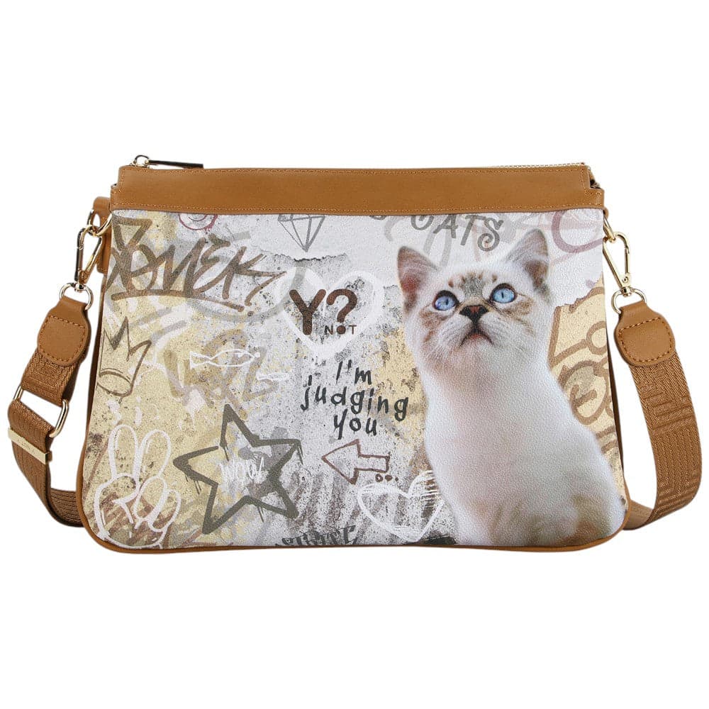 YNot borsa a tracolla shoulder bag stampa Gatto linea Metro Chic MTC016S5