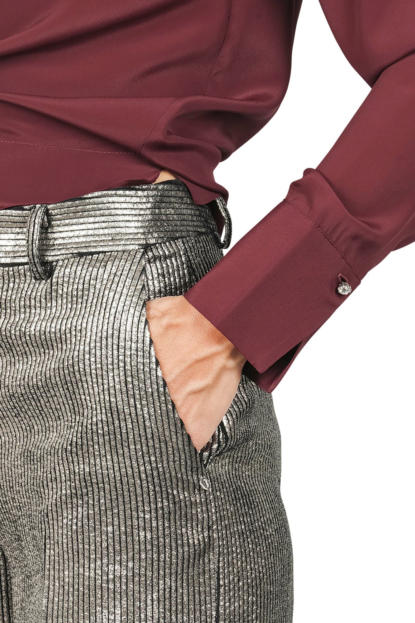 OTTOD'AME Ottod'ame - Pantalone - 461125 - Nero/Platino da donna in Pantaloni Drestige - Casamassima, commercioVirtuoso.it