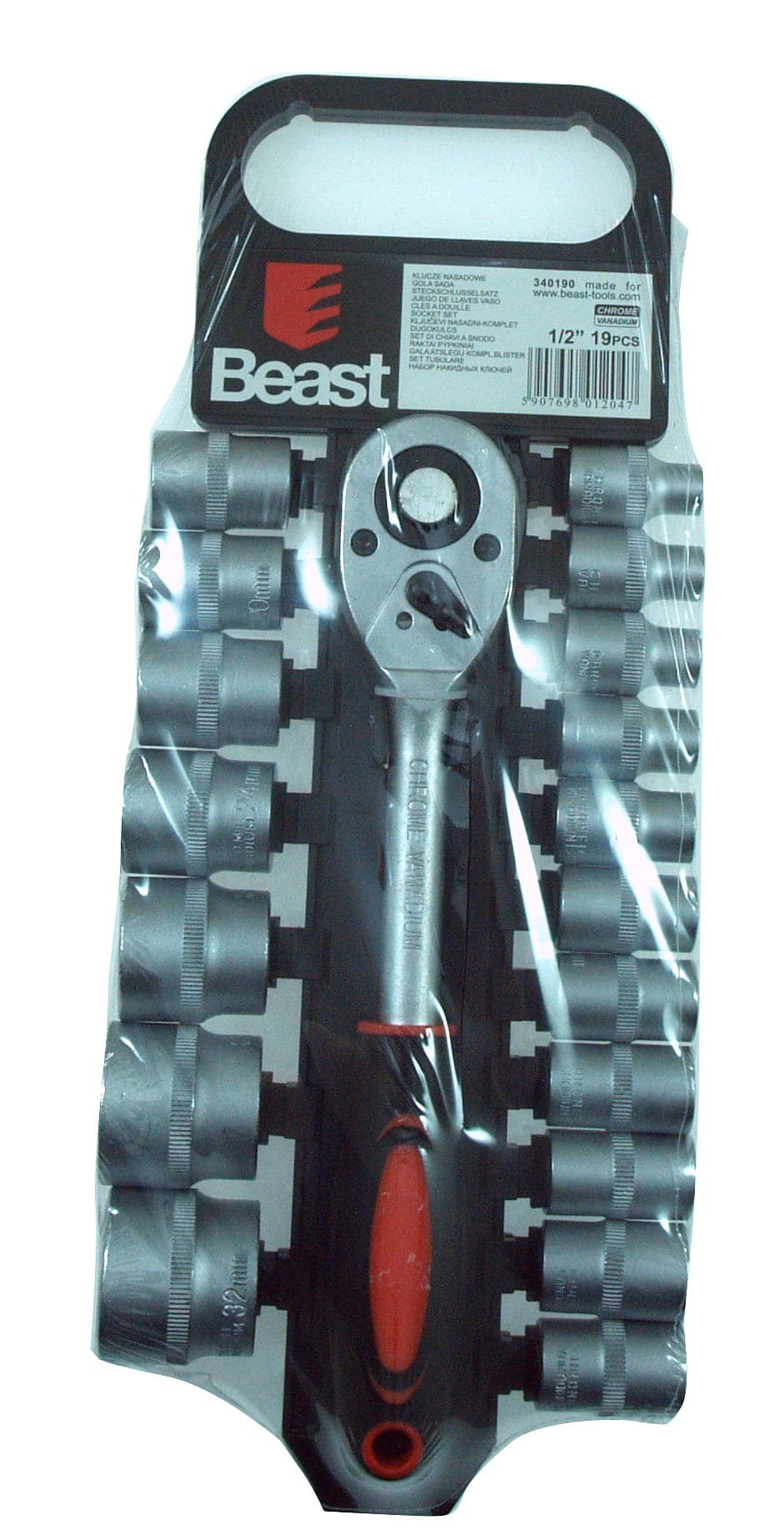 Set di chiavi a bussola esagonali con prese da 8 - 32 mm e cricchetto da 1/2 CV Beast
