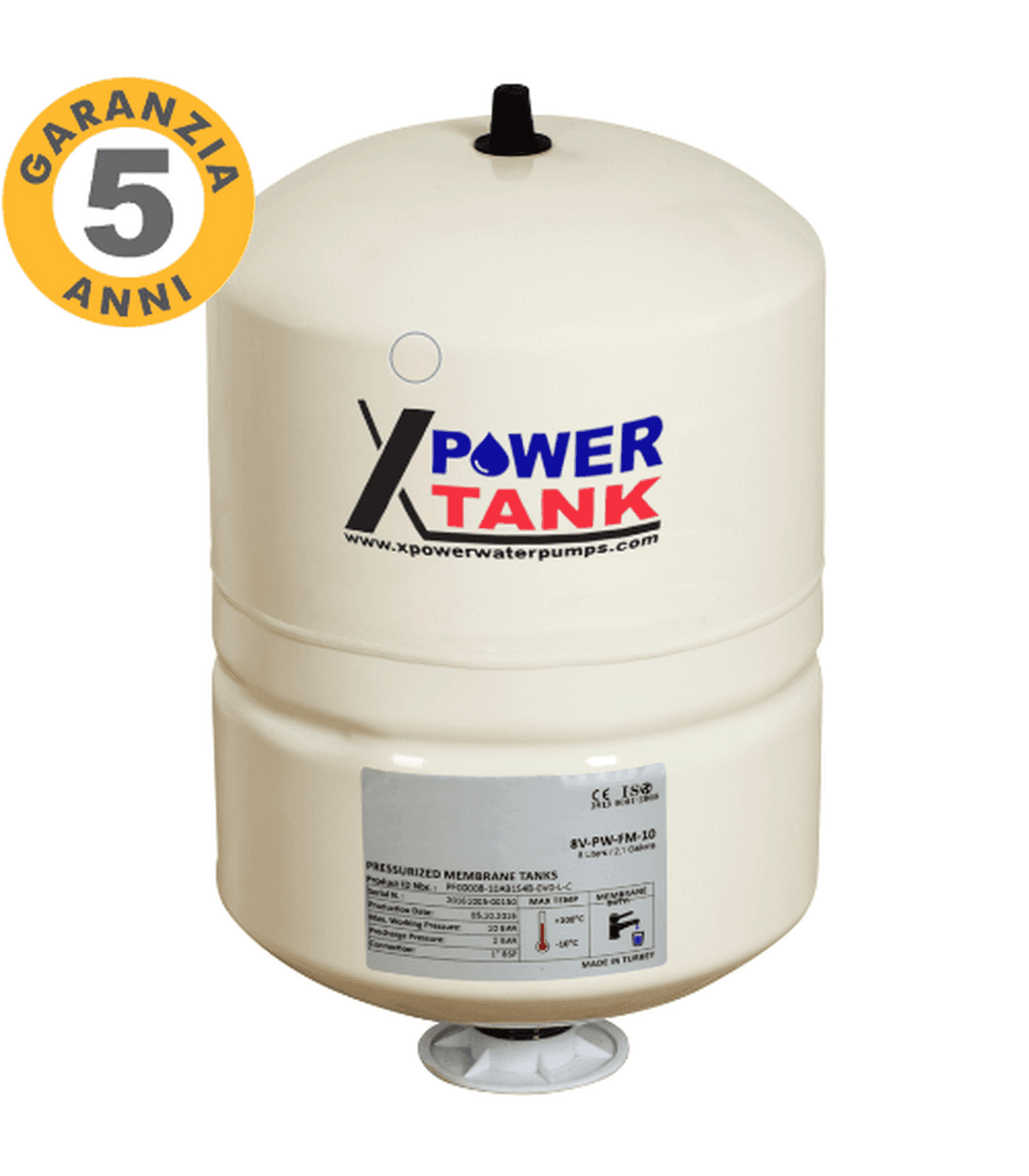 Power Tank 24lt vaso di espansione palla idrosfera - temperatura max 100°C in Accessori per pompe Aloiserw.com - Altomonte, commercioVirtuoso.it