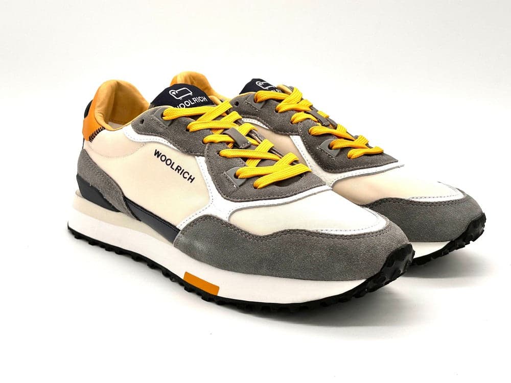 WOOLRICH Snaker uomo running con suola Vibram color panna e ocra in Sneaker casual Calzature Durello - Agna, commercioVirtuoso.it