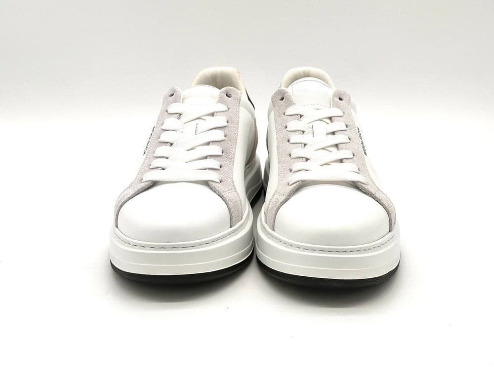 WOOLRICH Sneaker uomo in pelle bianca con dettagli neri in Sneaker casual Calzature Durello - Agna, commercioVirtuoso.it