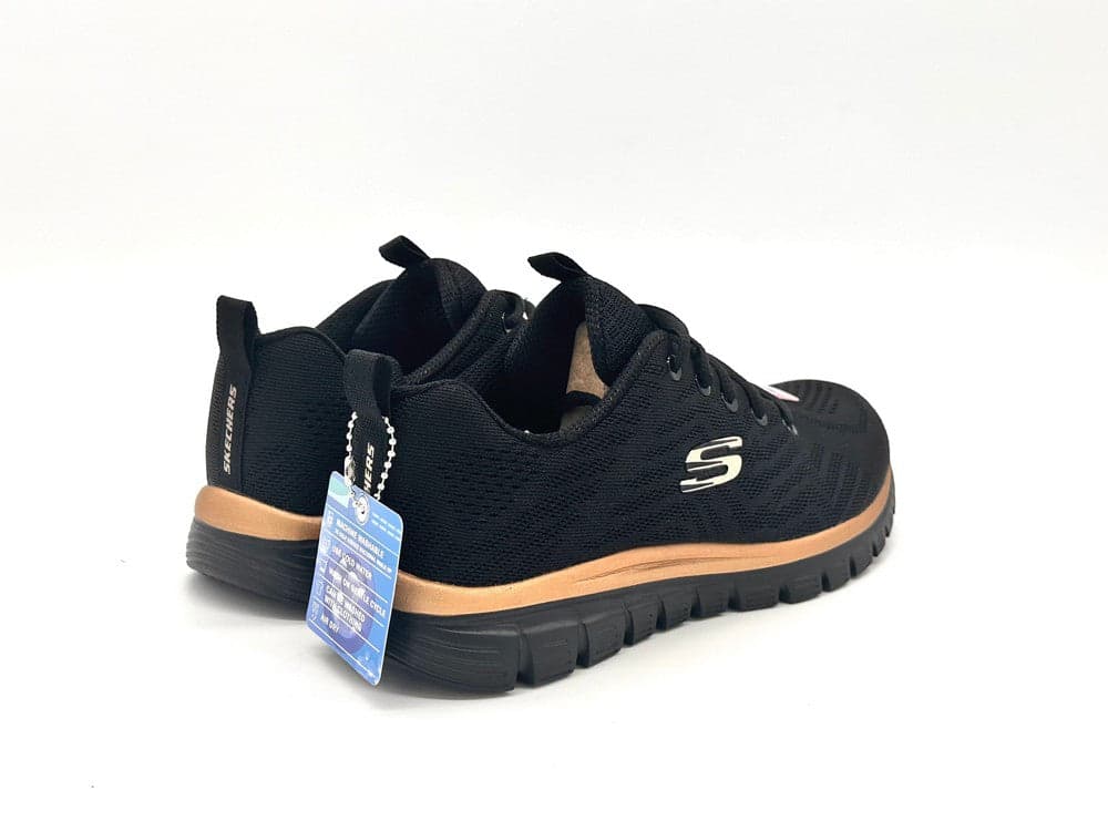 SKECHERS Sneaker GET CONNECTED donna nere con dettaglio gold in Sneaker casual Calzature Durello - Agna, commercioVirtuoso.it