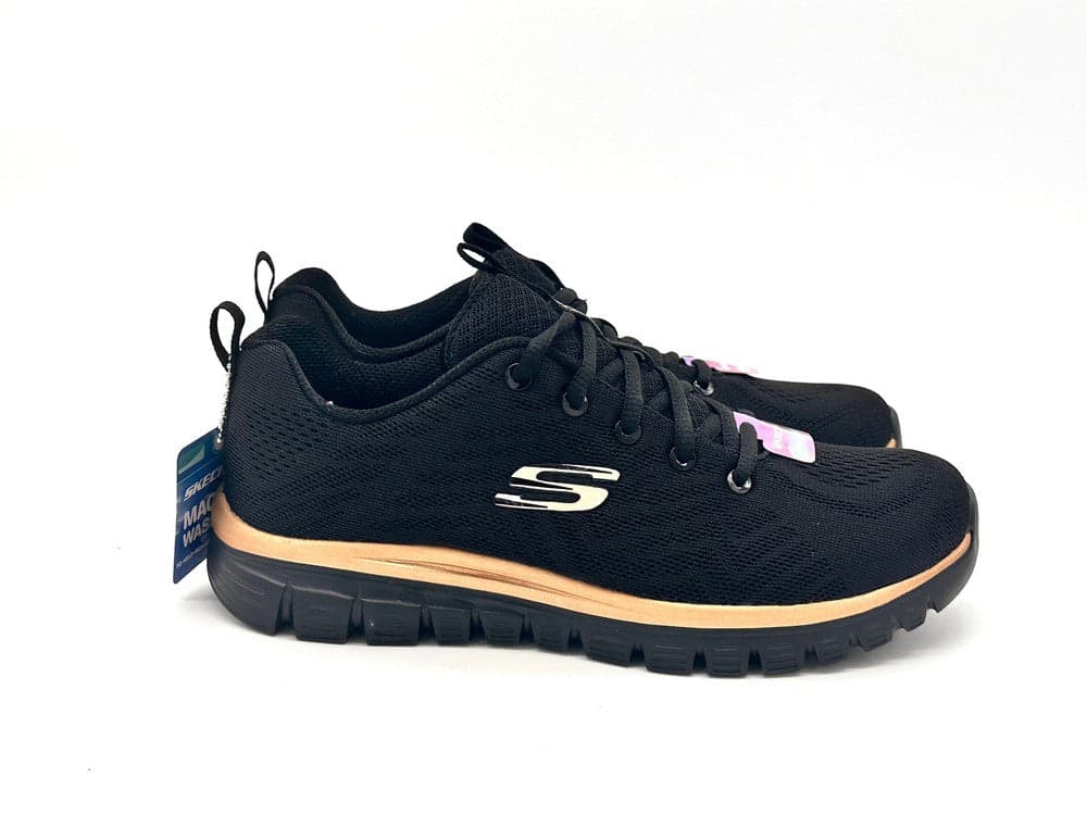 SKECHERS Sneaker GET CONNECTED donna nere con dettaglio gold in Sneaker casual Calzature Durello - Agna, commercioVirtuoso.it