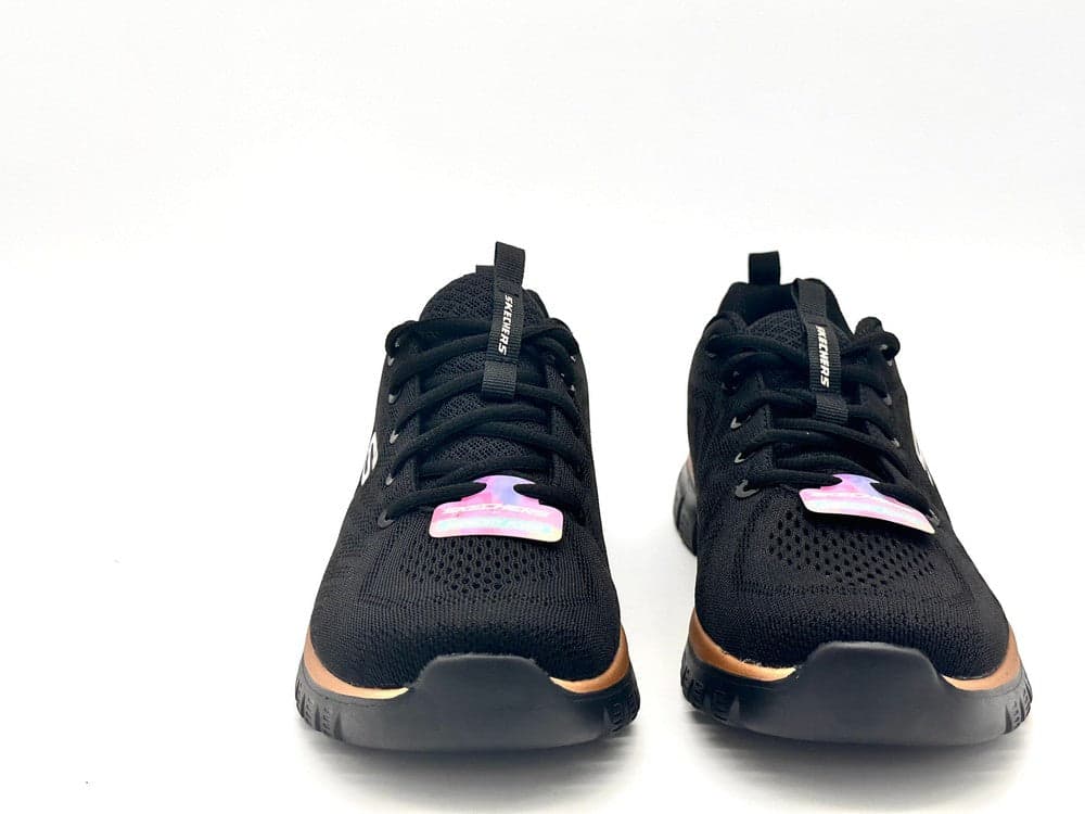 SKECHERS Sneaker GET CONNECTED donna nere con dettaglio gold in Sneaker casual Calzature Durello - Agna, commercioVirtuoso.it