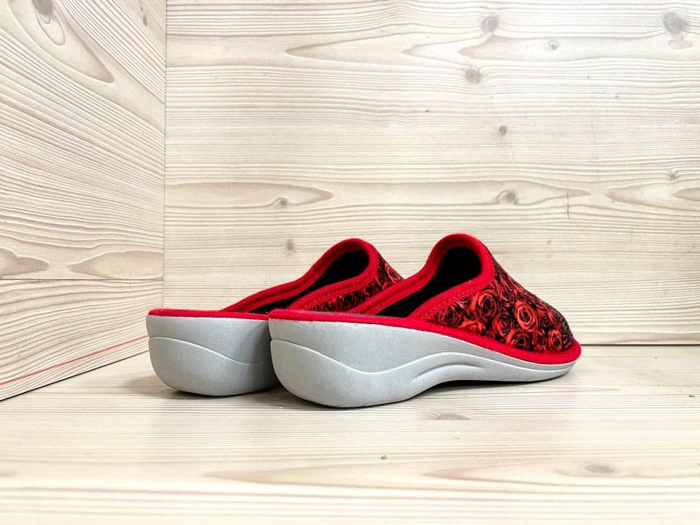CONFORT Pantofole Donna Rosso Fiori in Pantofole Calzature Durello - Agna, commercioVirtuoso.it
