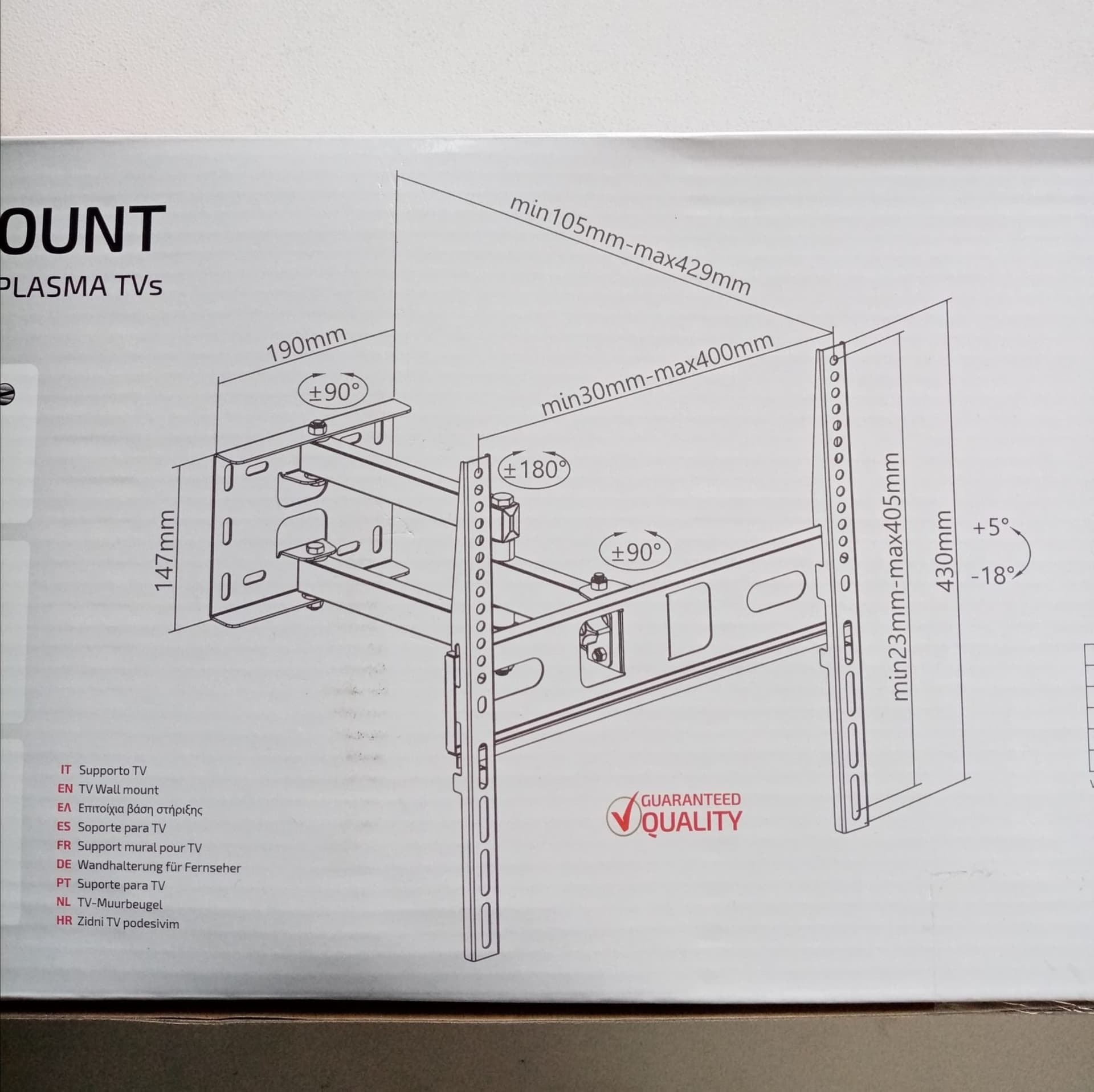 Supporto TV in acciaio per tutti i televisori lcd led plasma da 32" fino a 55" in Supporti da parete e da soffitto Aloiserw.com - Altomonte, commercioVirtuoso.it