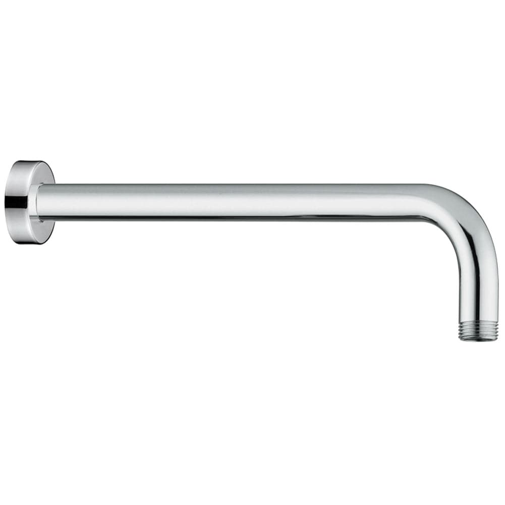Braccio Doccia a Parete 35 cm Design Tondo in Acciaio Cromato Attacco Universale