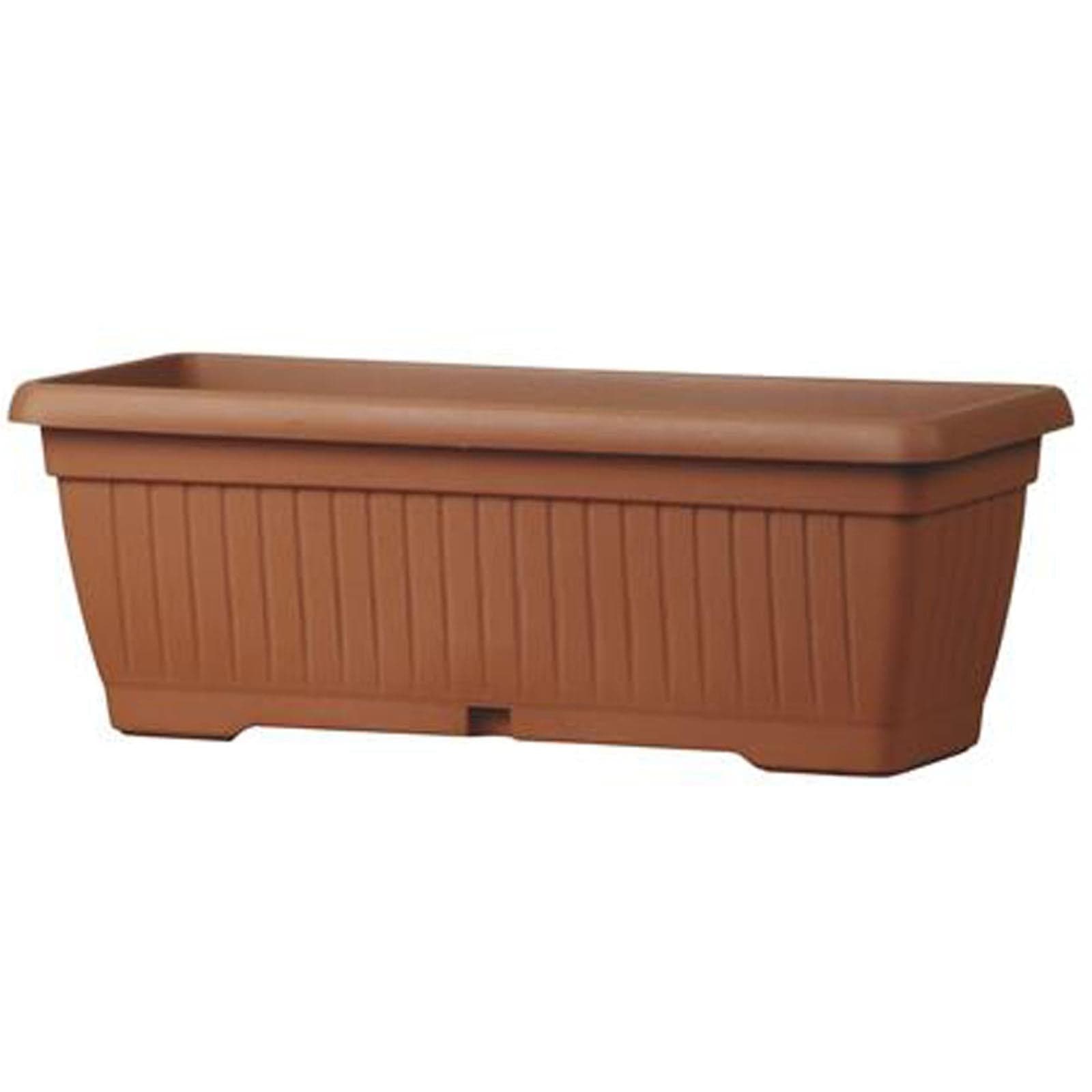 Vaso con sottovaso rettangolare "Coste Basic" in plastica per fiori e piante da balcone e giardino - 3