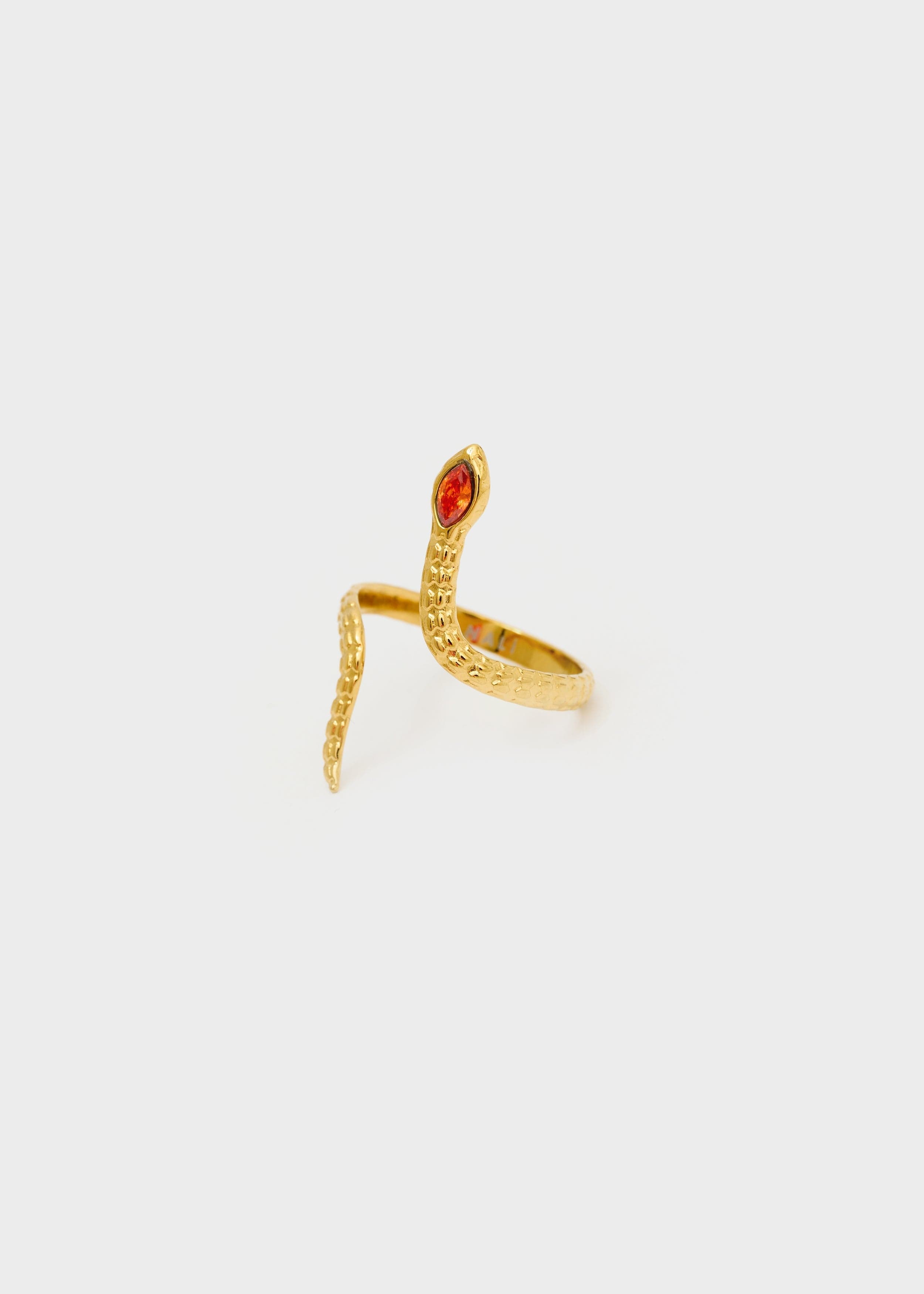 Anello snake con pietra inox oro in Cinture Kanal 32 - Santa Maria di Licodia, commercioVirtuoso.it