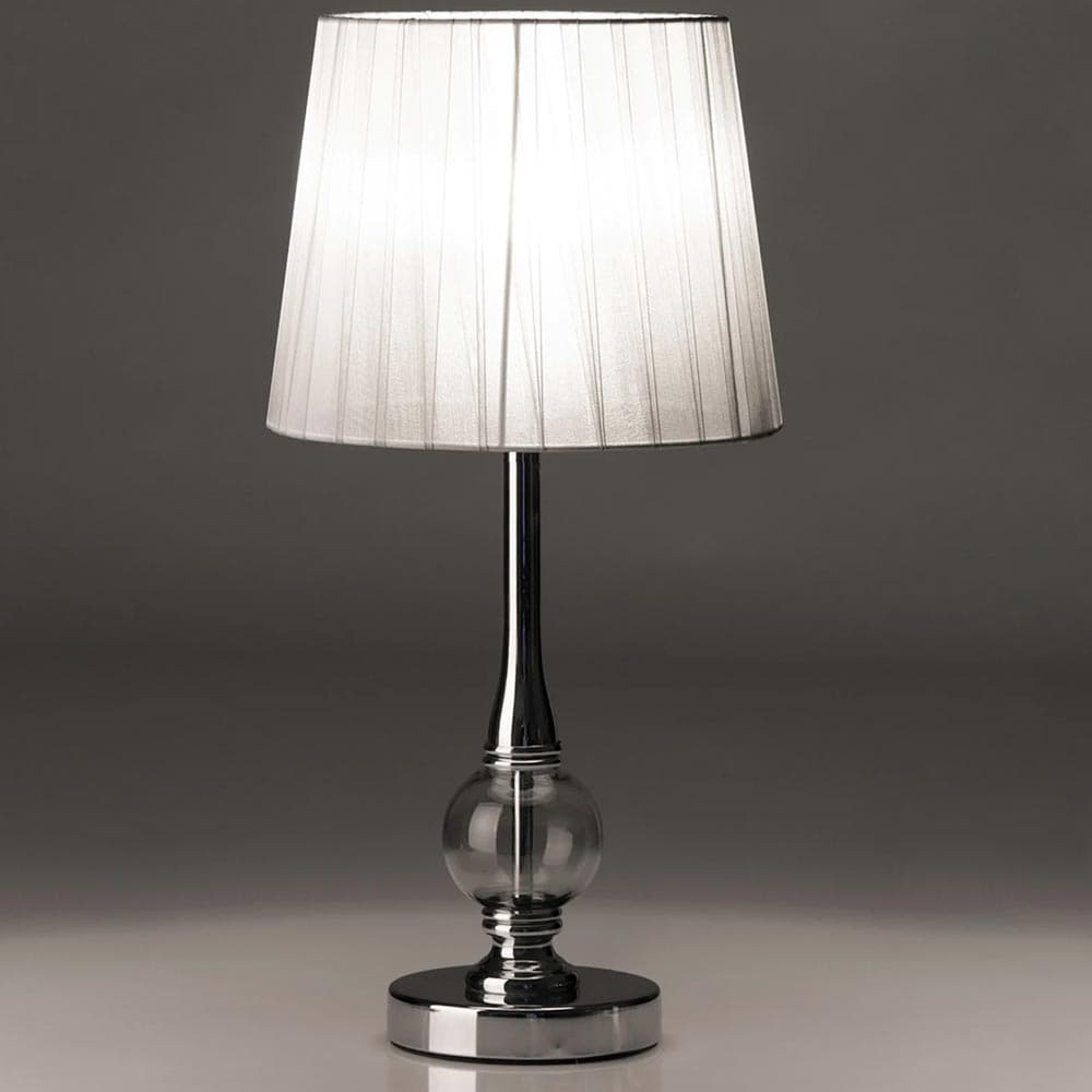 Lampada da tavolo Lume da Comodino in Cristallo e Tessuto Bianco Abatjour 22x44 in Lampade da tavolo e abat-jour Esplodia - Napoli, commercioVirtuoso.it