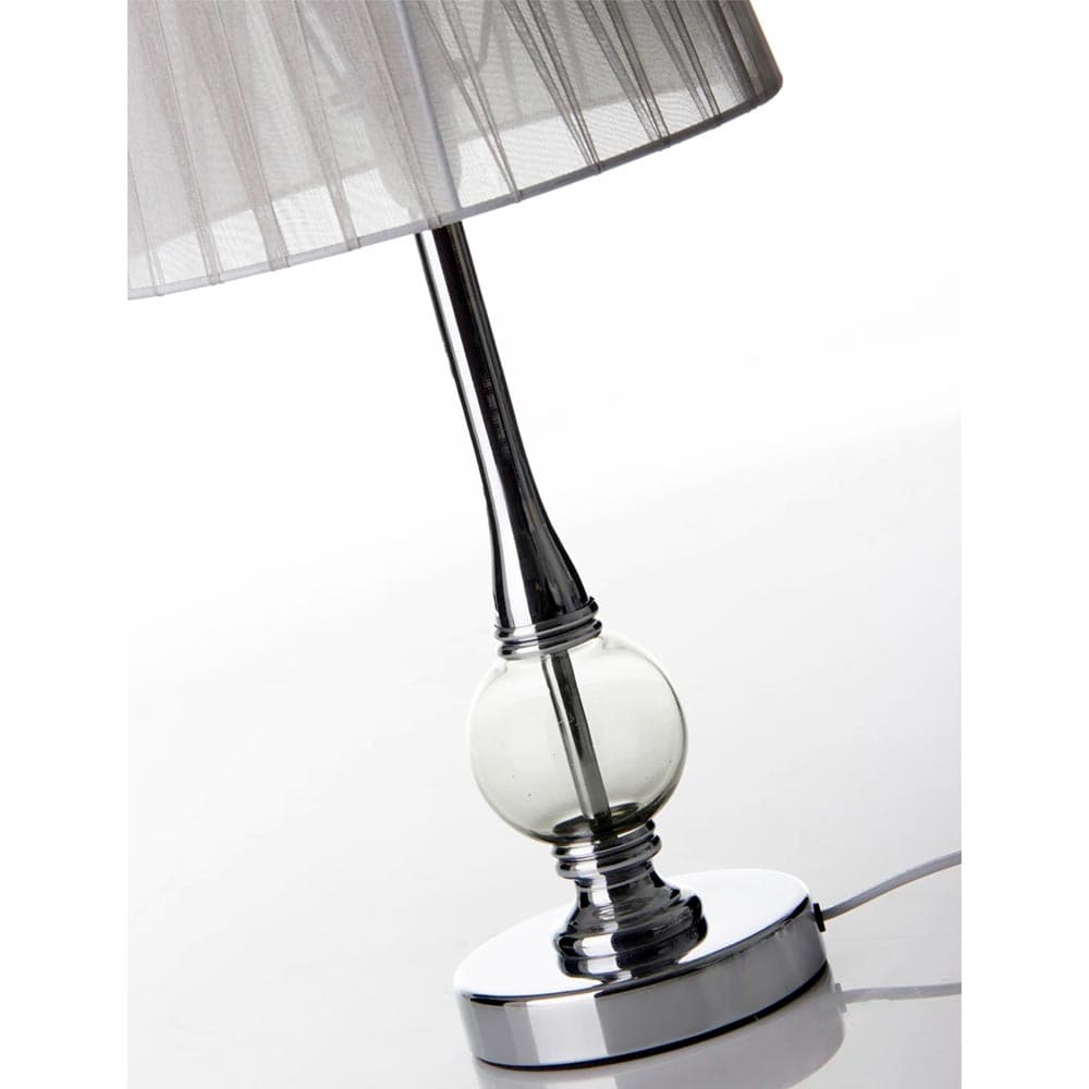 Lampada da tavolo Lume da Comodino in Cristallo e Tessuto Bianco Abatjour 22x44 in Lampade da tavolo e abat-jour Esplodia - Napoli, commercioVirtuoso.it