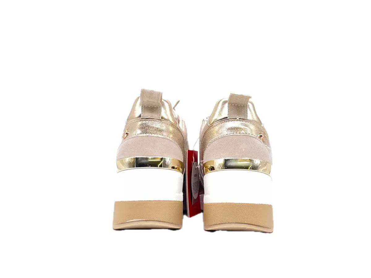 XTI Sneaker donna Zeppa color oro glitterato in Sneaker casual Calzature Durello - Agna, commercioVirtuoso.it