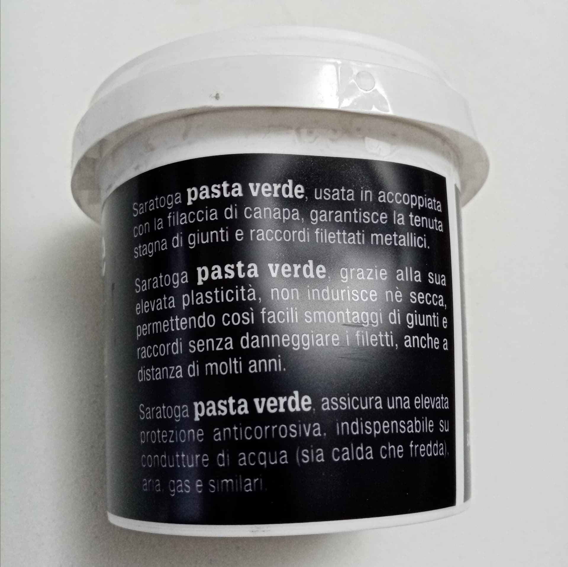 Saratoga 450gr pasta verde per giunti e raccordi filettati in Paste per pulitura Aloiserw.com - Altomonte, commercioVirtuoso.it