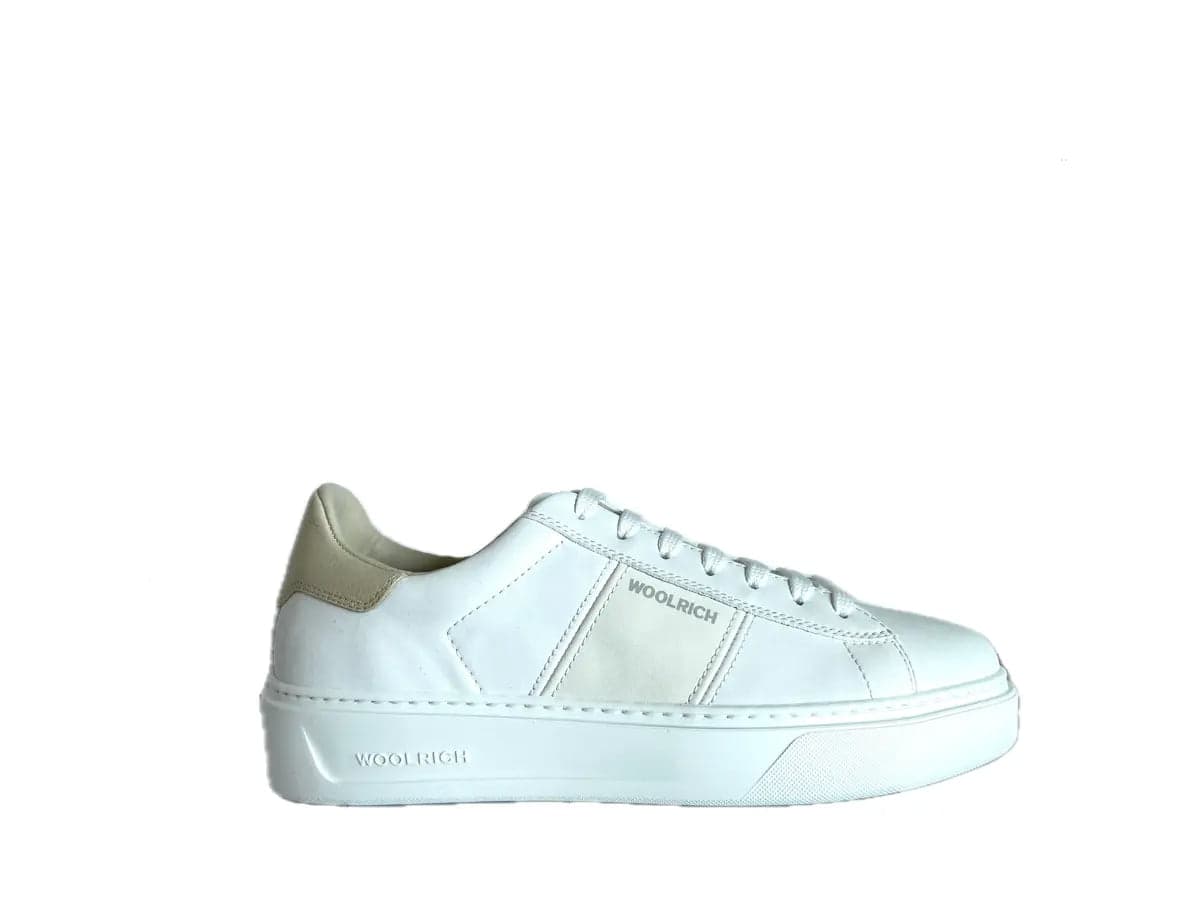 WOOLRICH Sneaker donna pelle bianco e beige in Sneaker casual Calzature Durello - Agna, commercioVirtuoso.it