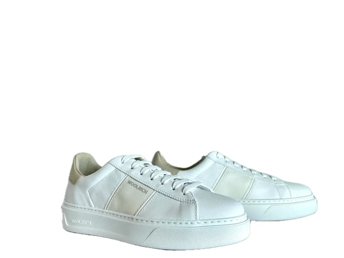 WOOLRICH Sneaker donna pelle bianco e beige in Sneaker casual Calzature Durello - Agna, commercioVirtuoso.it