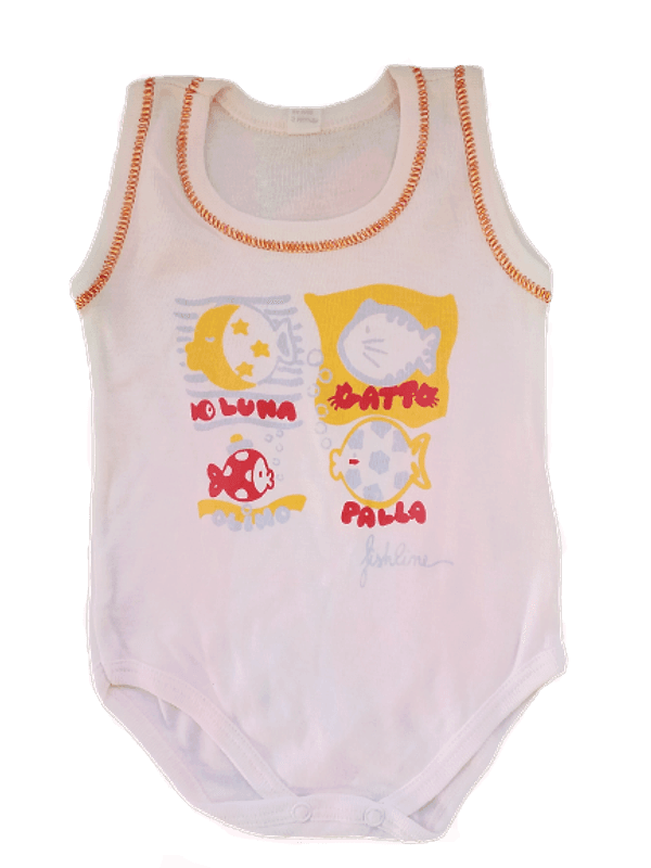 Body Canotta in Cotone Leggero Rosa neonato