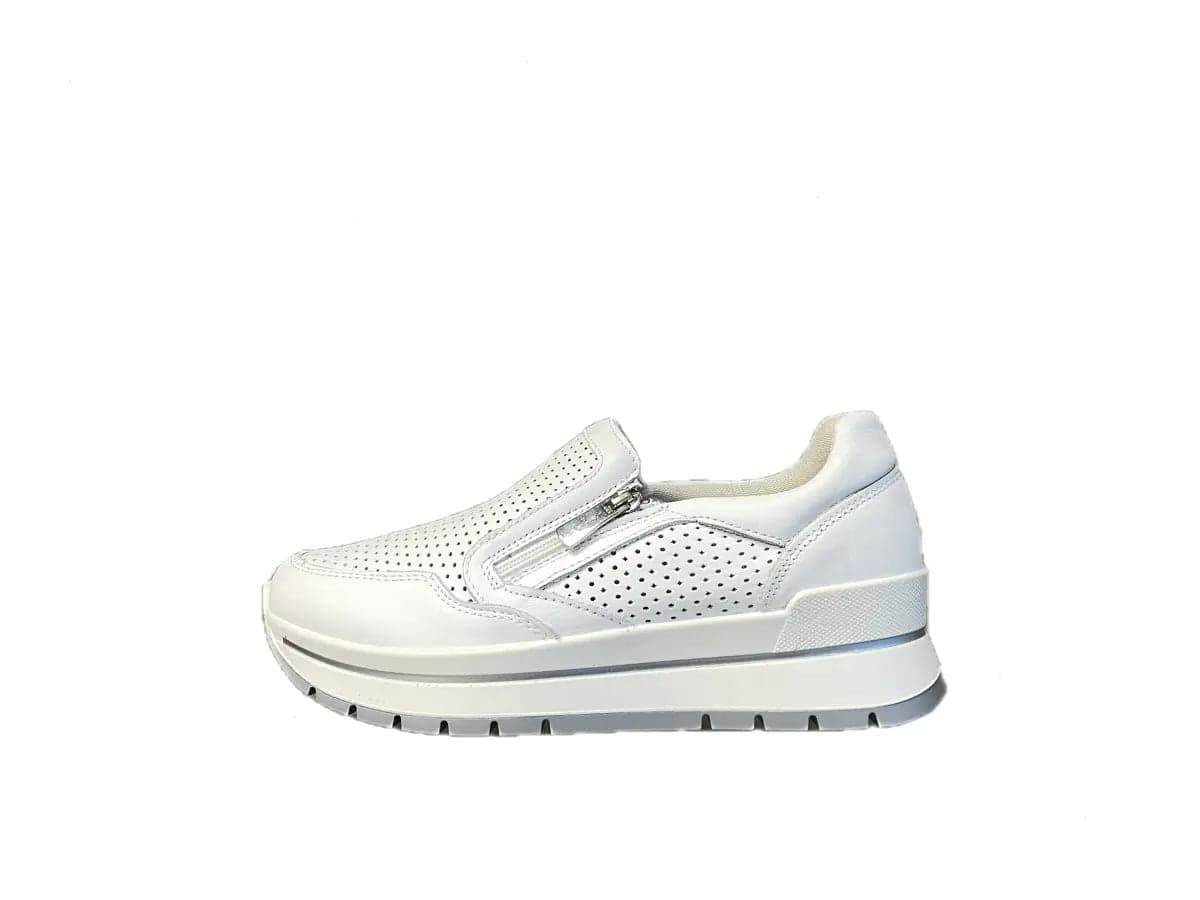 IGI &amp; CO Sneaker donna in pelle forata soft bianca in Sneaker casual Calzature Durello - Agna, commercioVirtuoso.it
