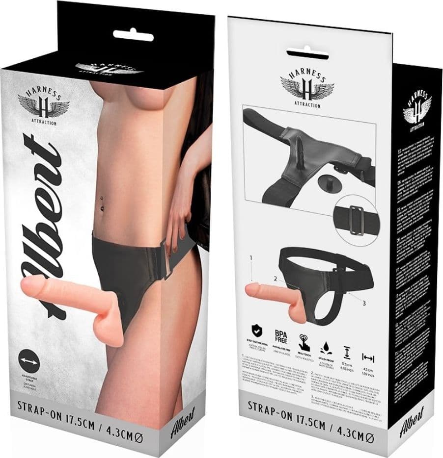 Dildo realistico Strap-on HARNESS ATTRACTION ALBERT 17,5cm in Strap-on Sexy Tentazioni - Siracusa, commercioVirtuoso.it