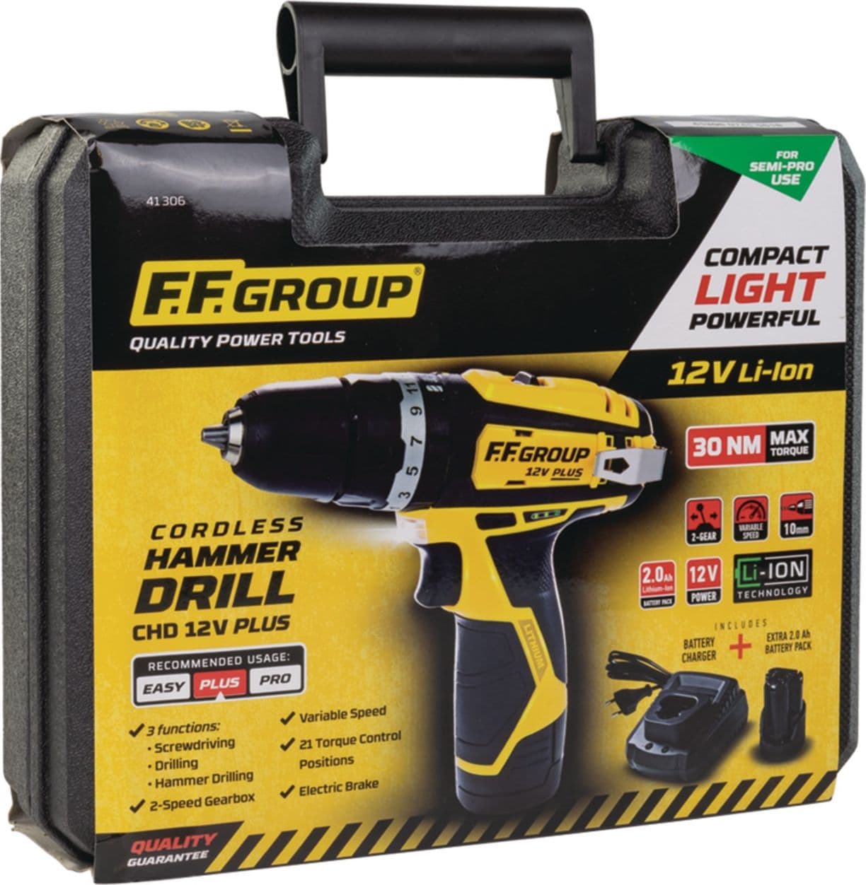 FF Group CHD 12V PLUS trapano avvitatore con percussione con 2 batterie uso semi professionale in Trapani avvitatori Aloiserw.com - Altomonte, commercioVirtuoso.it