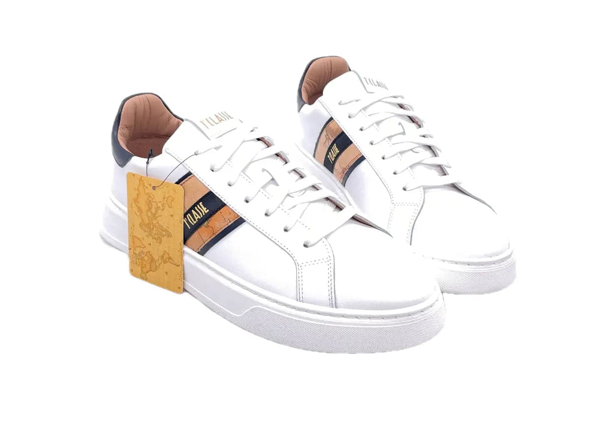 ALVIERO MARTINI 1 CLASSE Sneaker uomo white banda geo in Sneaker casual Calzature Durello - Agna, commercioVirtuoso.it